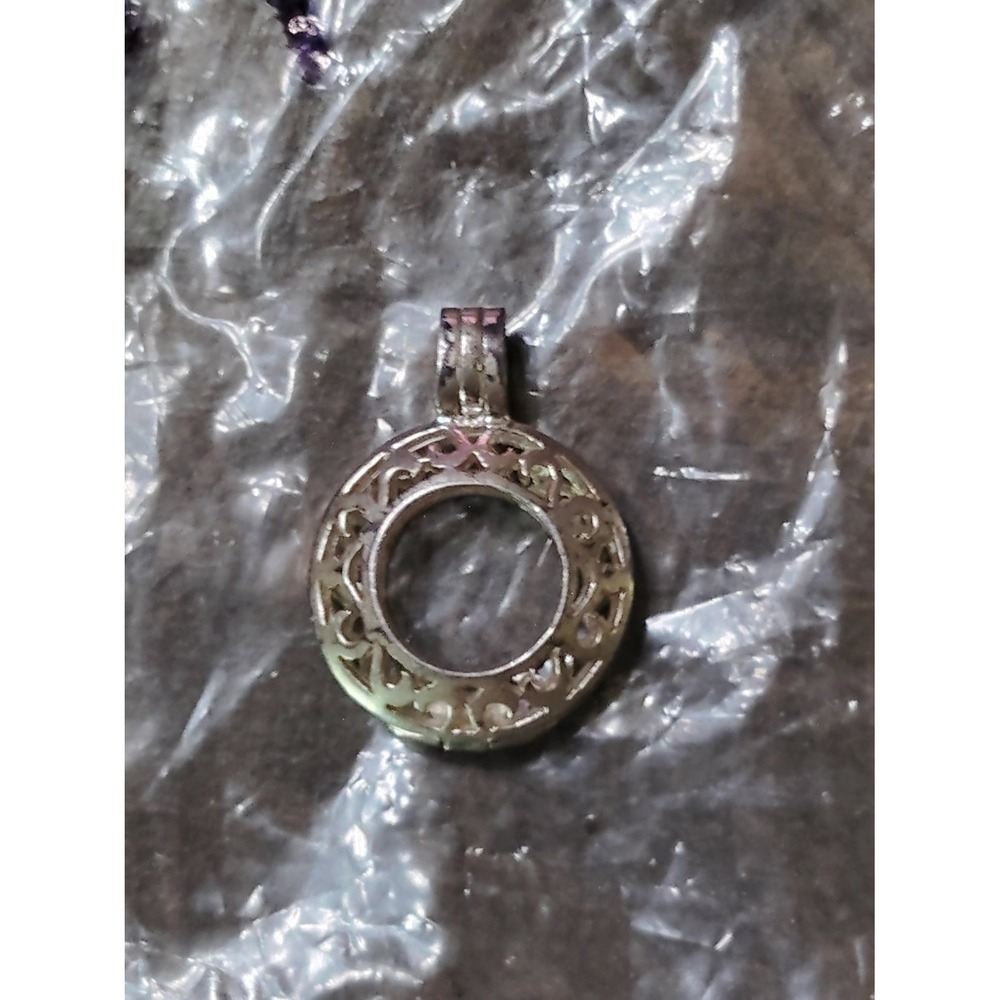 925 vintage Cutout Filigree Coin Keeper Pendant Interchangeable Frame Charm